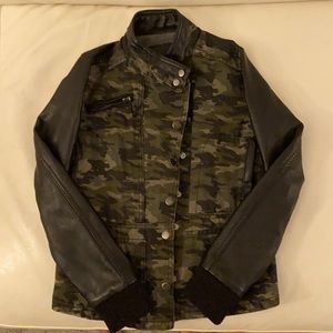 Blank NYC Girl Camouflage faux leather jacket